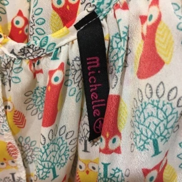 Michelle Owl Pattern Top with cut out back - Picture 3 of 3